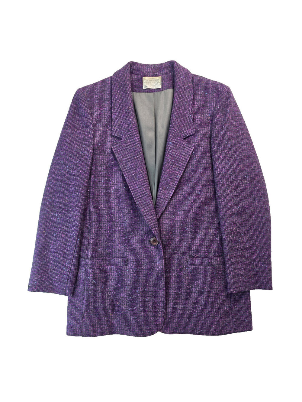 Pendleton Vintage Virgin Wool Pruple Tweed Blazer Jacket Womens Medium M